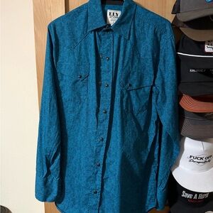 Ely Cattleman Teal Western Shirt